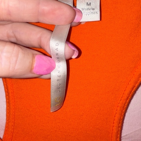 LC Lauren Conrad Red and Orange Midi Dress - Picture 6 of 9